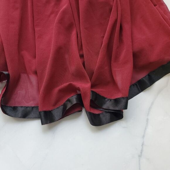 Baby doll nightie black and burgundy - Picture 4 of 8